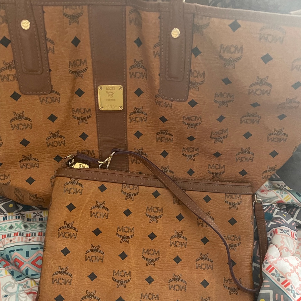 Mcm Large Tote With Little Wallet Bag